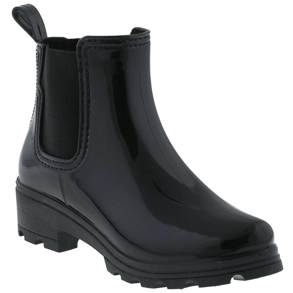 Ladies Jodhpur Rain Boot with Shiny Upper and Elastic Gores CAPELLI NEW YORK